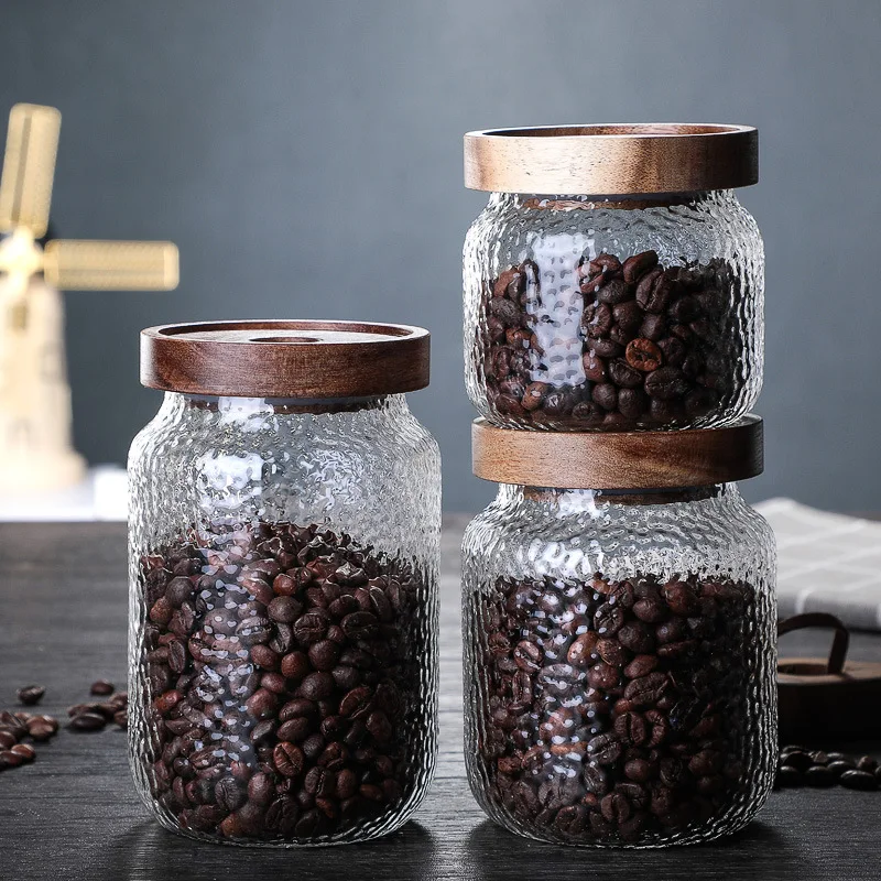 
Food Coffee Beans Storage Bottles & Jars with Cover Plastic Vacuum sealed Tank Storage Press and exhaust storage 