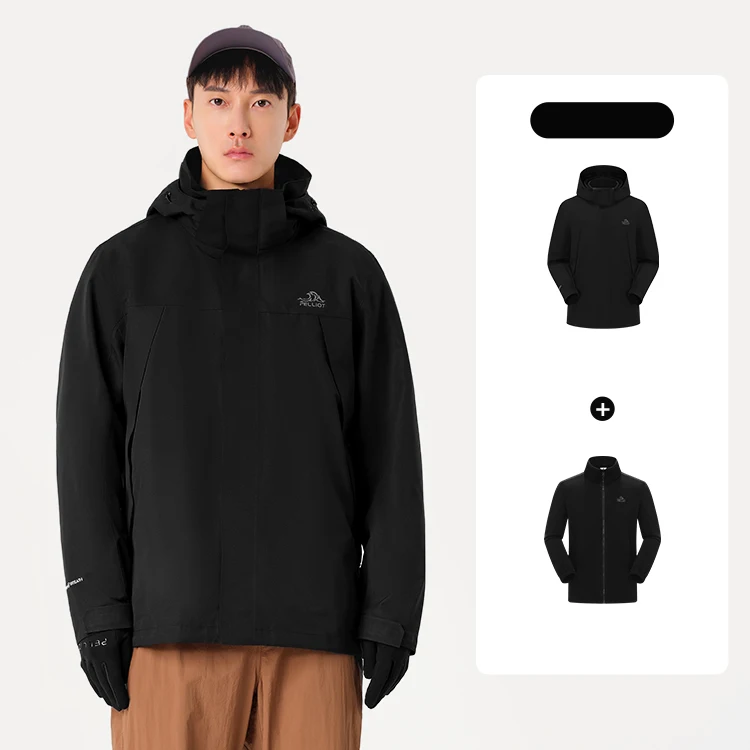 Hard Shell Windbreaker Waterproof 3 in 1 fleece lined Standard Winter outdoor waterproof jacket