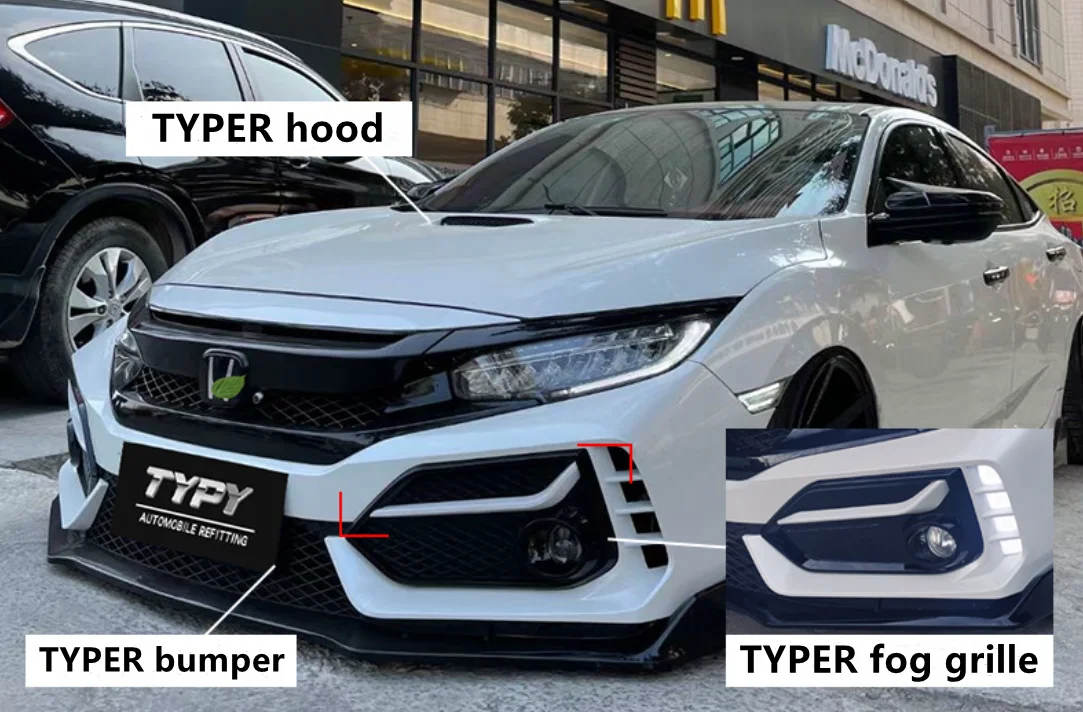Аксессуары Honda Civic автомобильные бамперы комплекты кузовов для FK7 2016-2020 обновленные КОМПЛЕКТЫ КУЗОВОВ FK8 типа