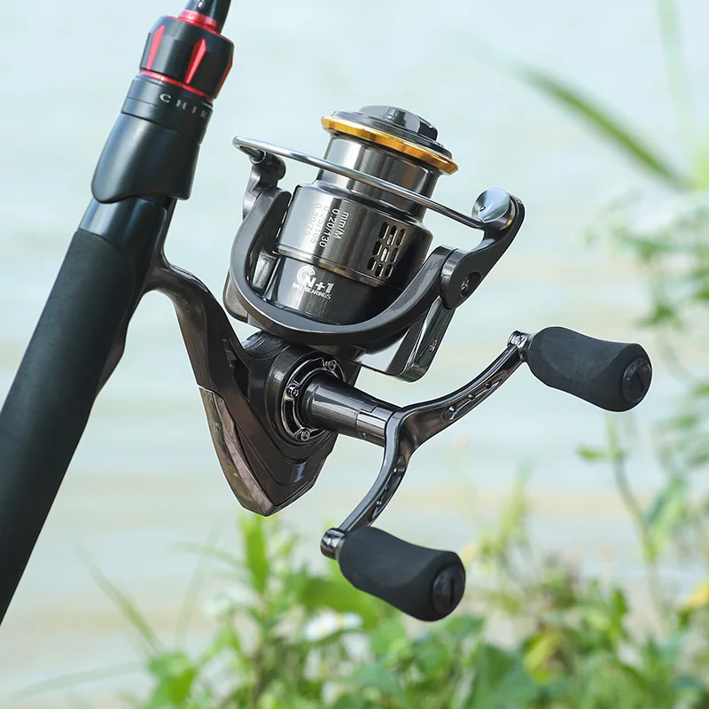 LINNHUE LK1000-3000 Spinning Reel 10KG Max Drag Carp Reel Fishing 5.2:1 High Speed Metal Spool Fresh Saltwater Sea Fishing Reel