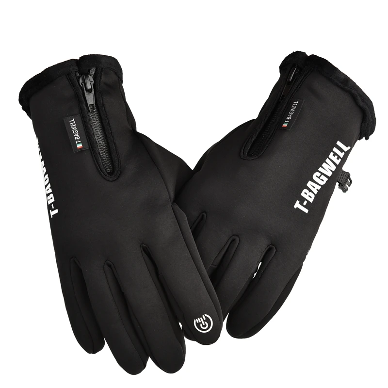 Мужские водонепроницаемые лыжные перчатки с логотипом, 95% полиэстер, 5% спандекс
