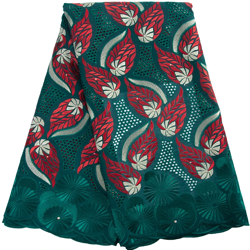 3218 Wholesale African Dry Embroidery Lace Fabric with Rhinestones Best Quality Swiss Voile Lace Fabric for Wedding Dresses