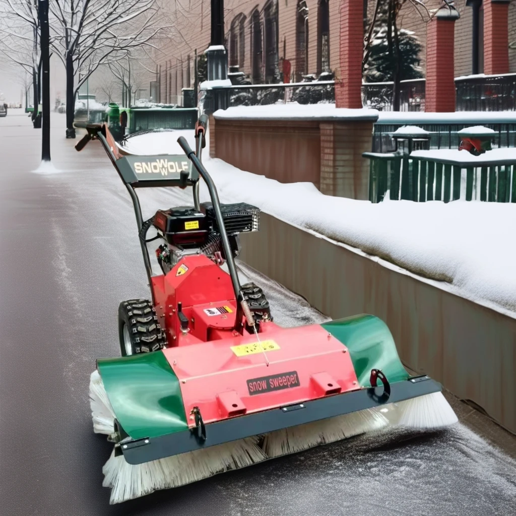 Small Hand-Held Electric Start Gasoline Engine Snow Blower for Factory School Residential Area Outdoor Patio Broom snow sweeper