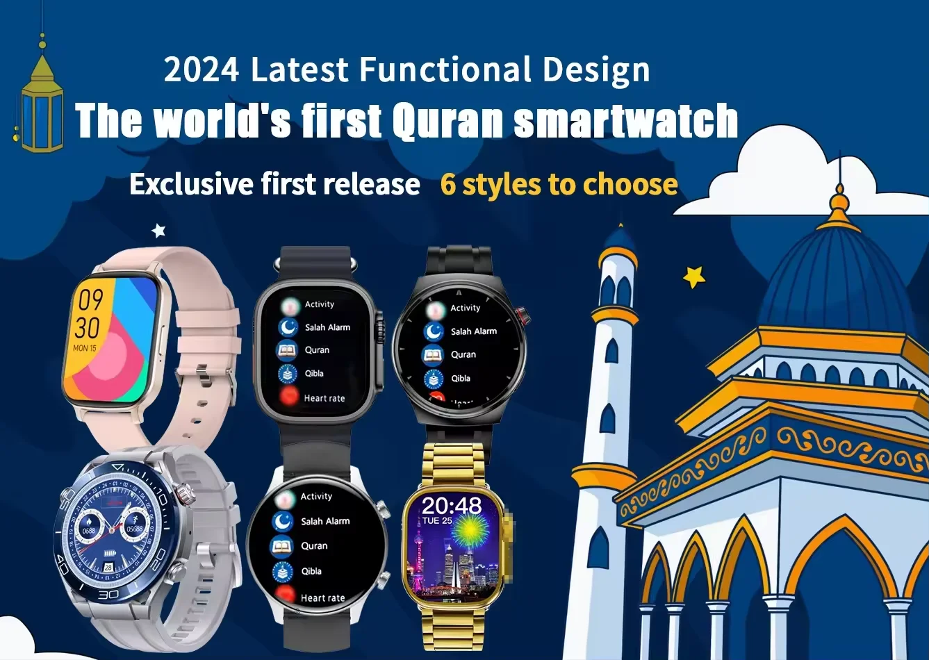 Фабричные Часы Alfajr AZAN часы qybla с компасом направление Молитвенное время цифровые исламские женские умные