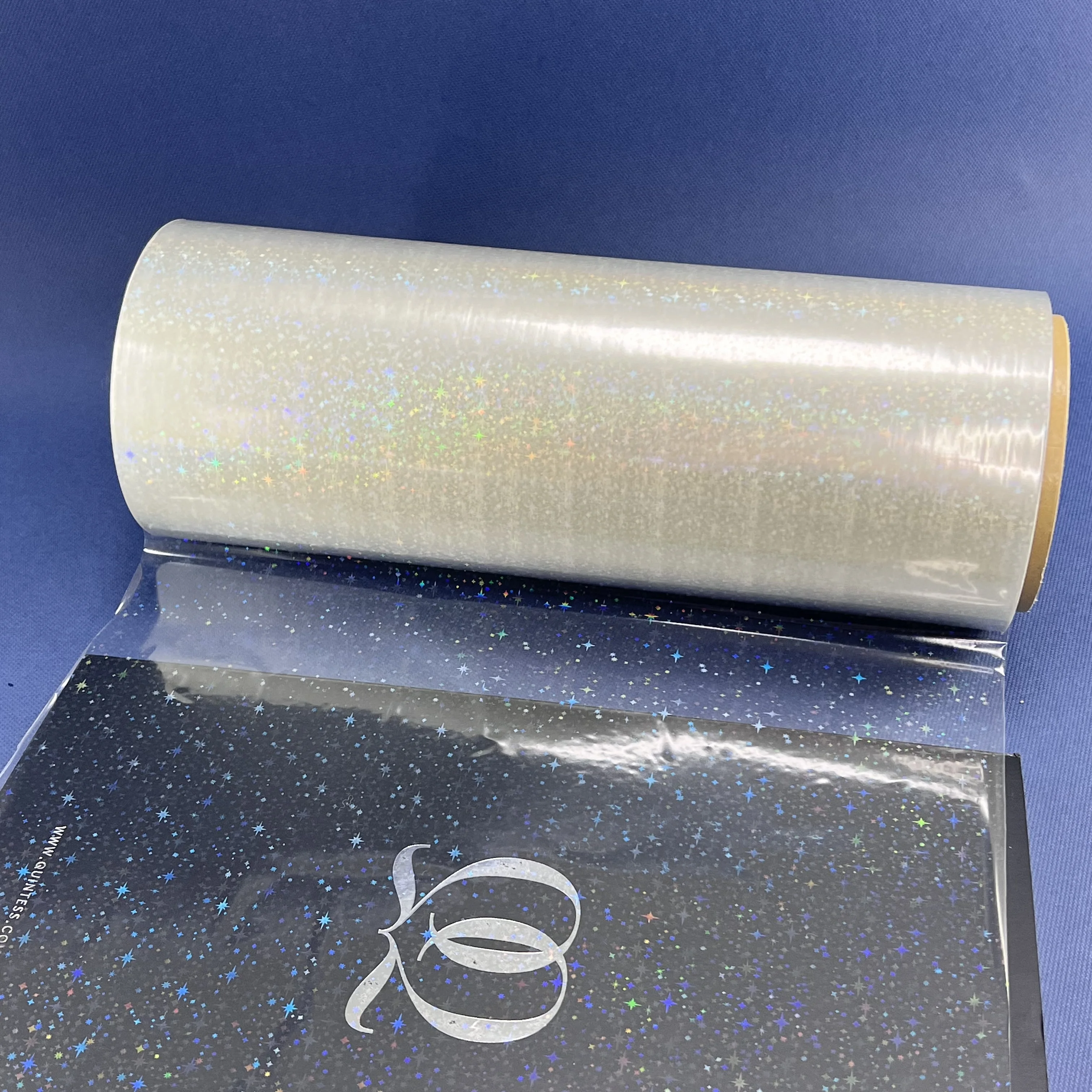 Ready To Ship Anti Scratch Holographic Sparkle Bopp Thermal Lamination Film Sheet With EVA