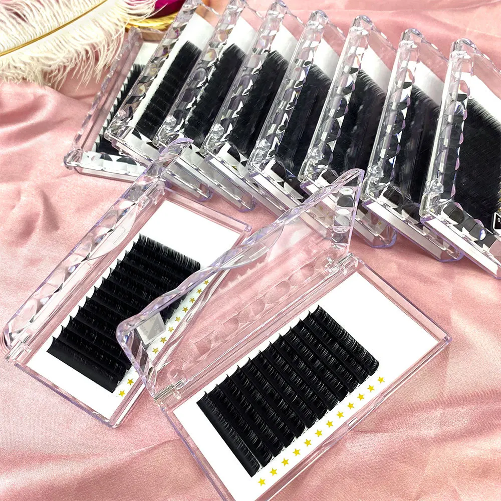 Vendor Korea fiber Lash Extensions Volume Easy Fan Eyelash Extension Lash Trays Volume Eyelash Easy Fan Extension
