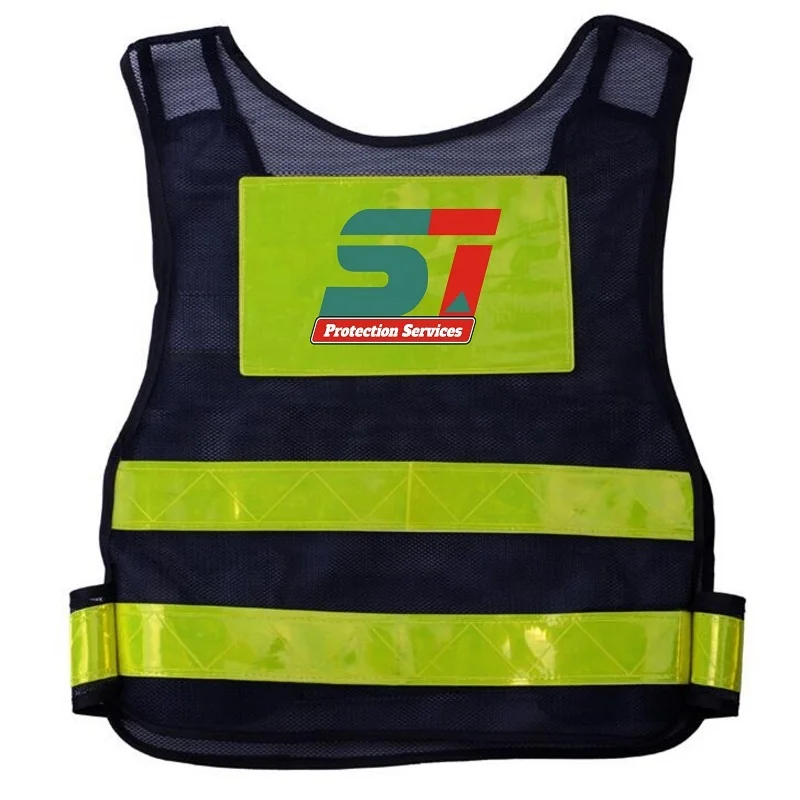 high visibility running airport volunteer class safety vest with custom logo printing