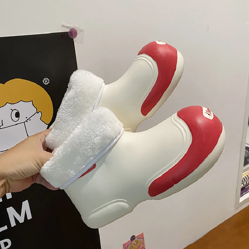 Slippers Waterproof With Fur Flufy Boots Black Fluffy Women S Platform Mini Boots Bootie Slippers