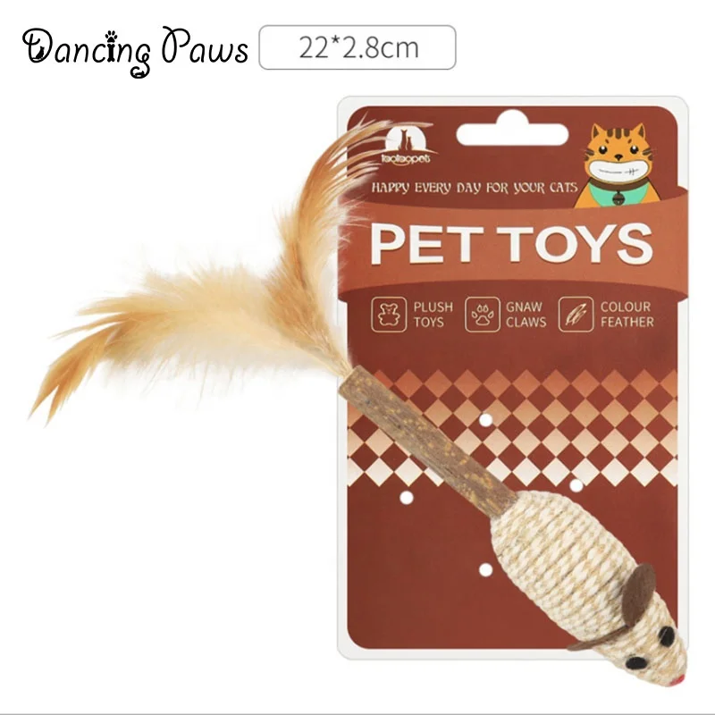 Natural Plant Cat Teeth Cleaning Chew Catnip Toys Silvervine Matatabi Chew Sticks with Sounding Bead inside 4 Cat Kitten Kitty