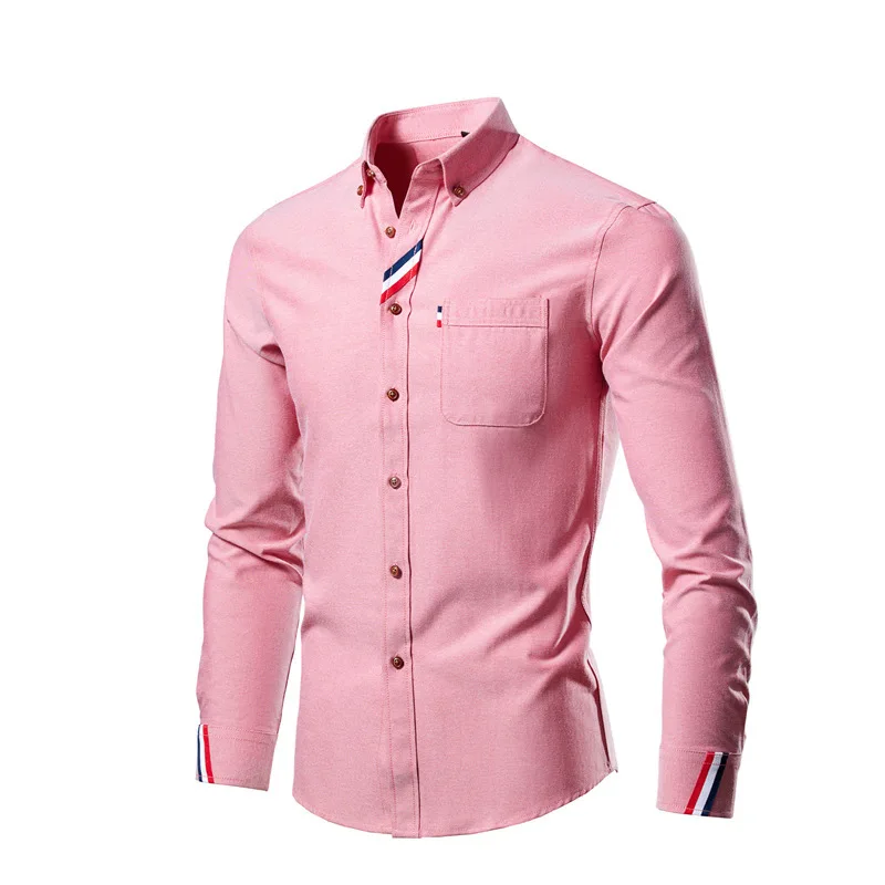 Wholesale Oxford Shirts Men Cotton Long Sleeve Dress Shirt Slim Fit Fashion Blouse Dress Shirts For Men Clothing