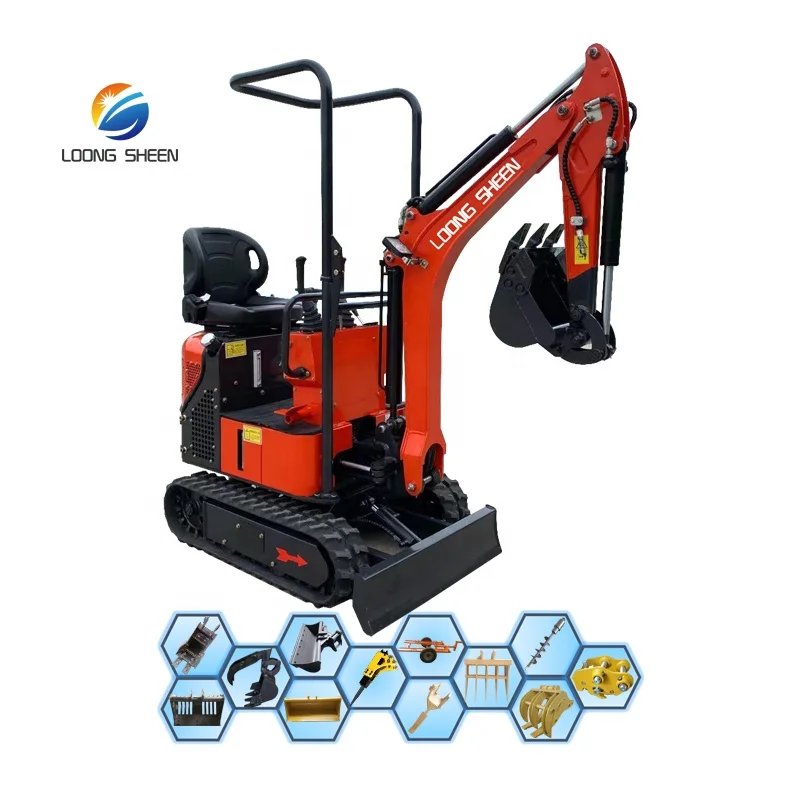 1000KG Mini Digger CE/EPA/EURO 5 Mini Excavator 1 ton with Cheap Prices with Thumb Buckets for sale