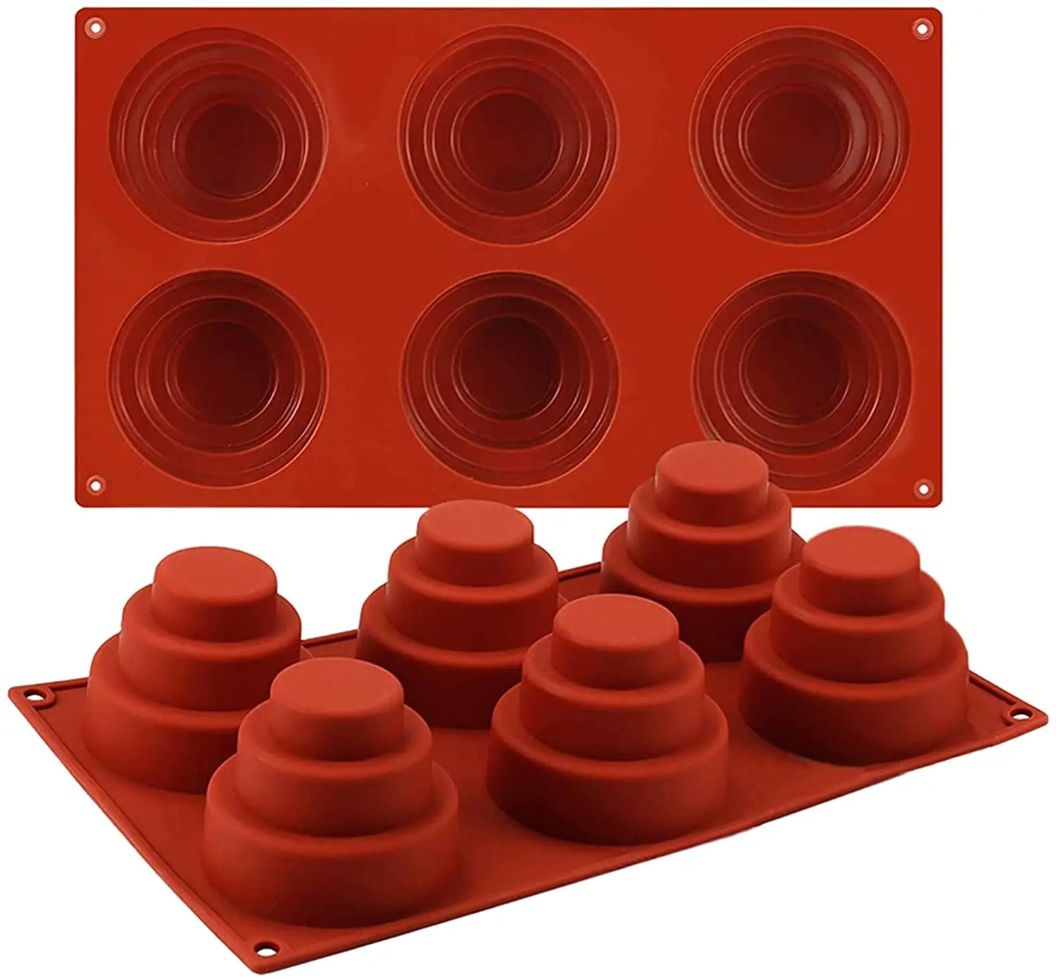 Mini Multi-Tier Cake Mold 3 Tier Cake Silicone Pan Nonstick Cupcake Mould DIY Round Pudding Cookie Chocolate Baking Pan