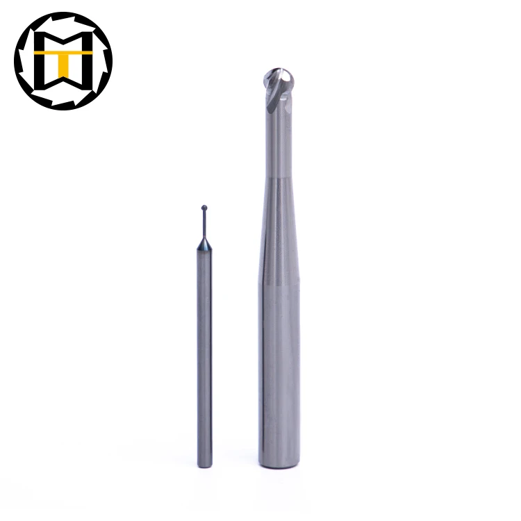 MMT Carbide lollipop End Mill with 220 to 270 degrees cutting edge ball nose for turbine engine