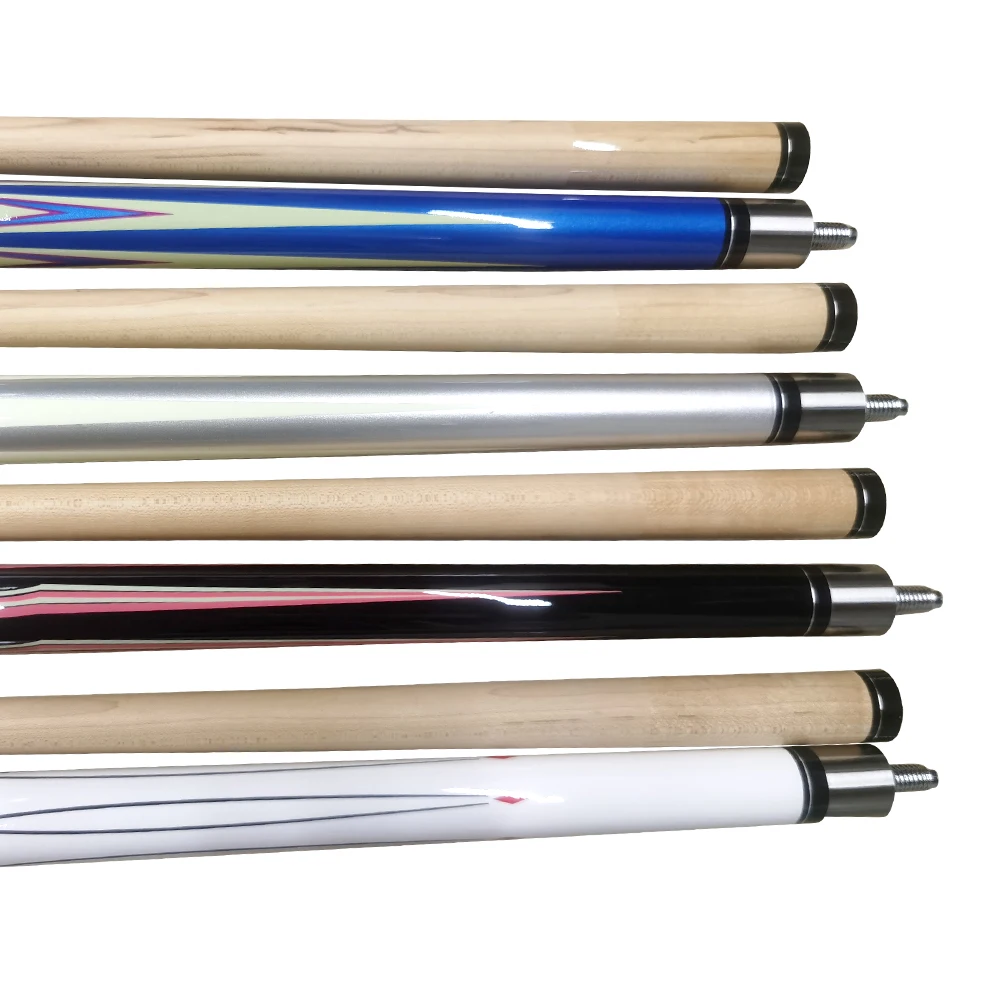 Cheap for sale different color styles high quality classic design full maple 1/2 pc 58 inch pool cue