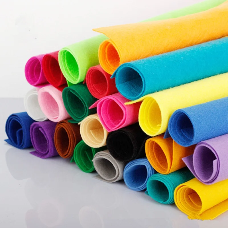 Handmade DIY Kindergarten Background Decorative Felt Colored Nonwoven Polyester Spot Wholesale for Rubber Cloth