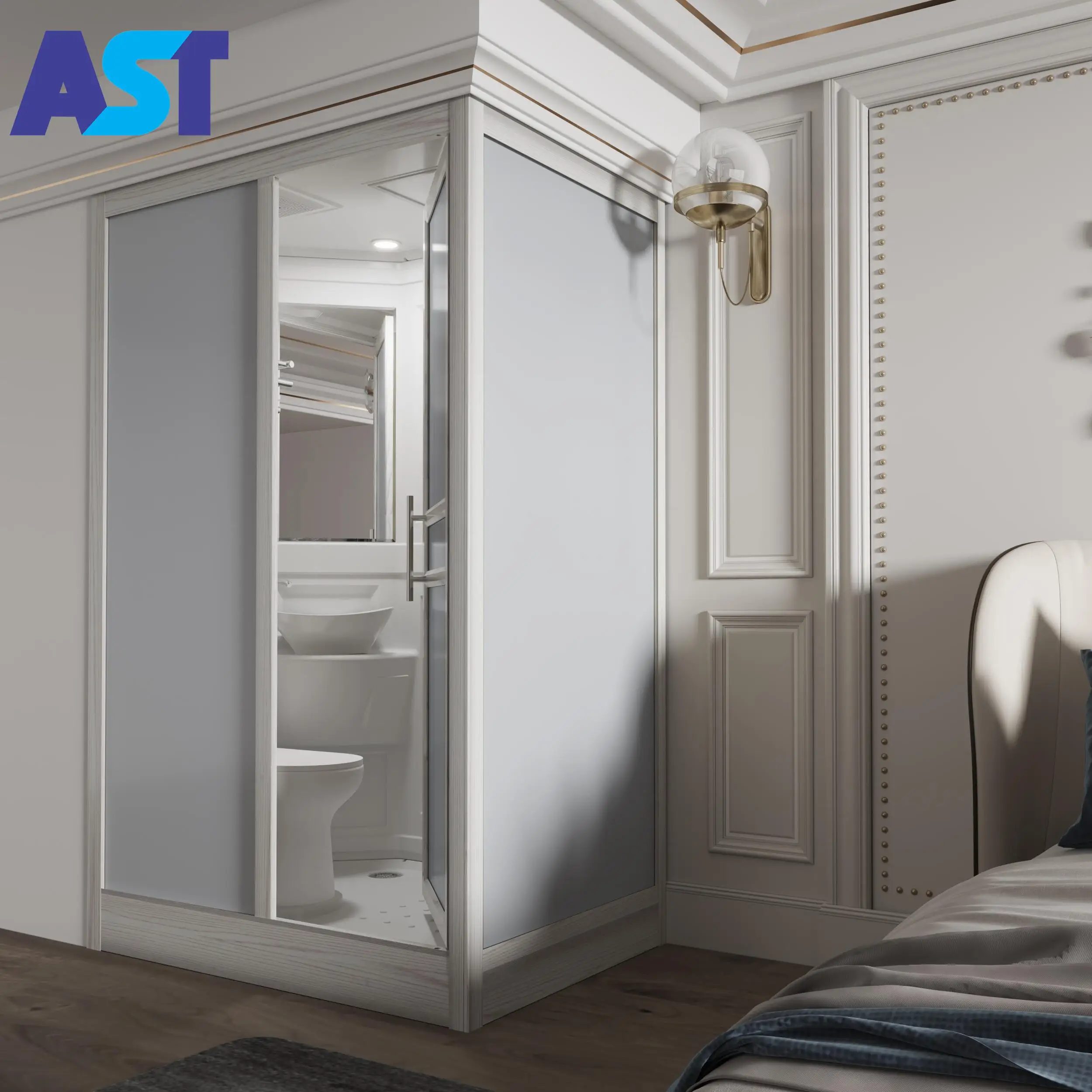 Good Quality Artificalthreshold Et Enclosure Glass Screen Design Pod Hotel Room With Bed Shower And Portable Toilet