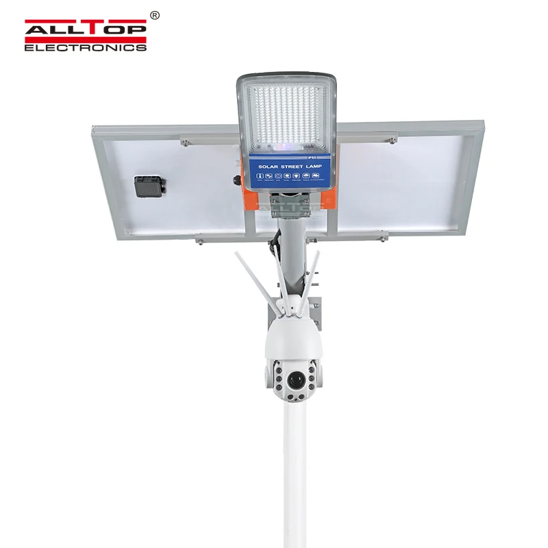 ALLTOP Intelligent Cellphone Remote Control Ip65 Waterproof WIFI /4g 90w Solar LED Street Light With CCTV Camera
