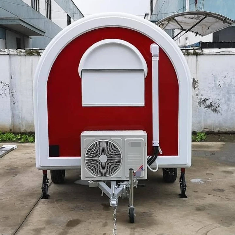 Small Horse Box Sandwich Food Truck Elliptical Hot Dog Mobile Food Trailer Custom Design COffee Beverages Food Cart