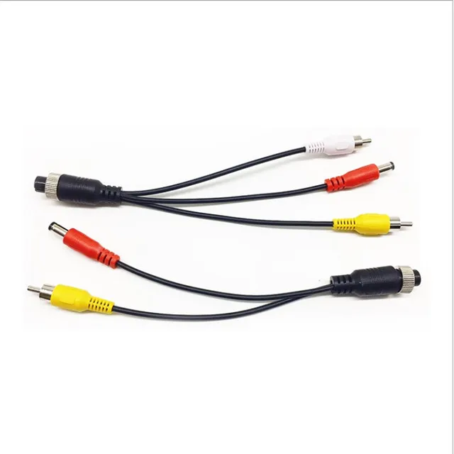 good design aviation connector to dc male+rca male monitor cable