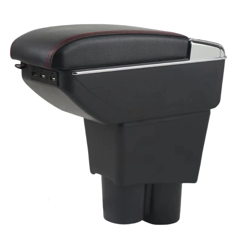 Leather Car Center Console Armrest Box Double Layers USB Charging Arm Rest Interior Parts for Suzuki Alto