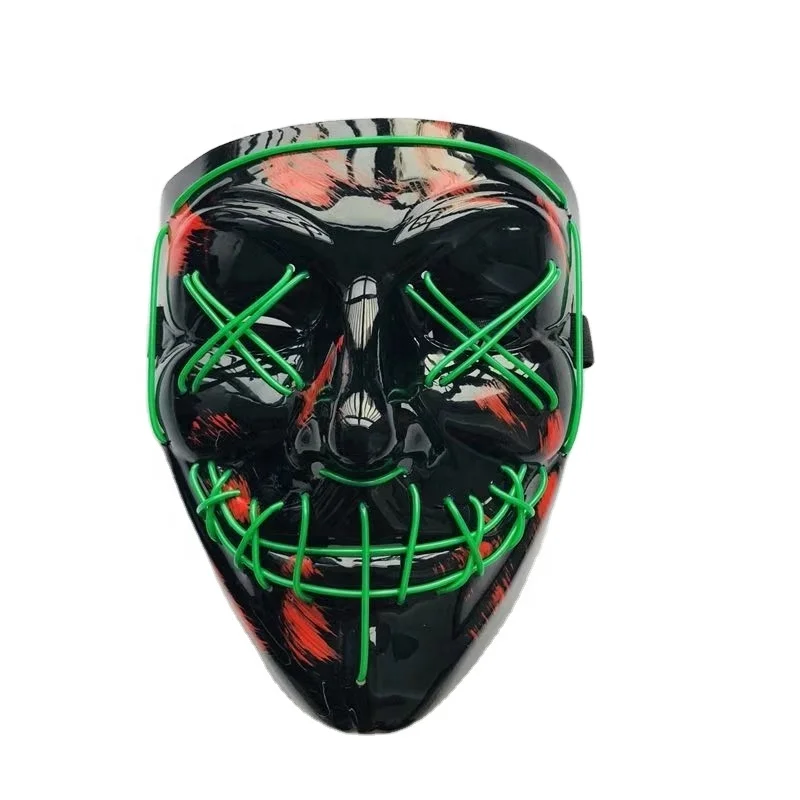 Лидер продаж 2022 рекламная цветная мигающая неоновая проволочная маска EL светодиодная для косплея и вечеринки на