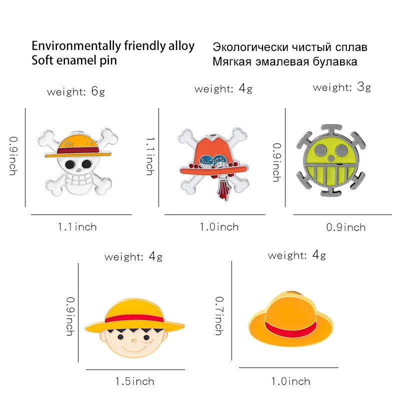 ONE PIECE Enamel Pin Ocean Adventure Anime Brooches Lapel Badge Childhood Cartoon Hat Enamel Pins