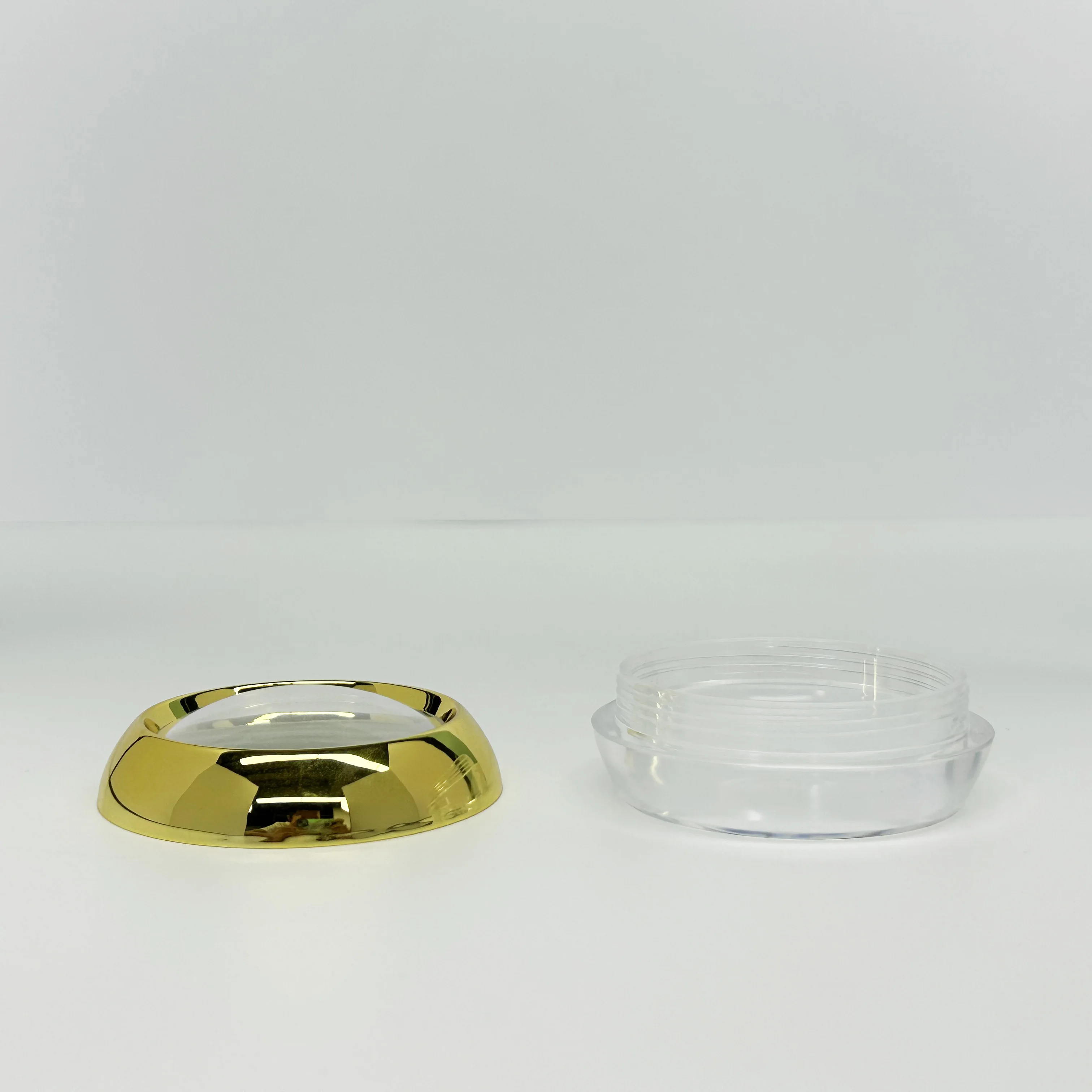 50g Single Layer Golden Silver Transparent Round Capsule Jar Acrylic Cosmetic Jar