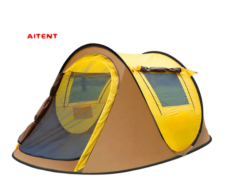 2 Persons Camping Tent Single Layer Beach Tent Outdoor Travel Windproof Waterproof Awning Summer Tent with Bag RU Stock