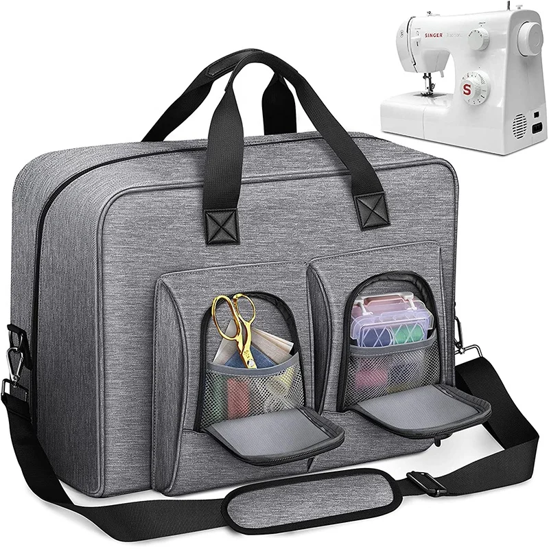 Sewing Machine Carrying Case, Sewing Machine Tote with Bottom Wooden Board Pad for Most Standard Sewing Machines