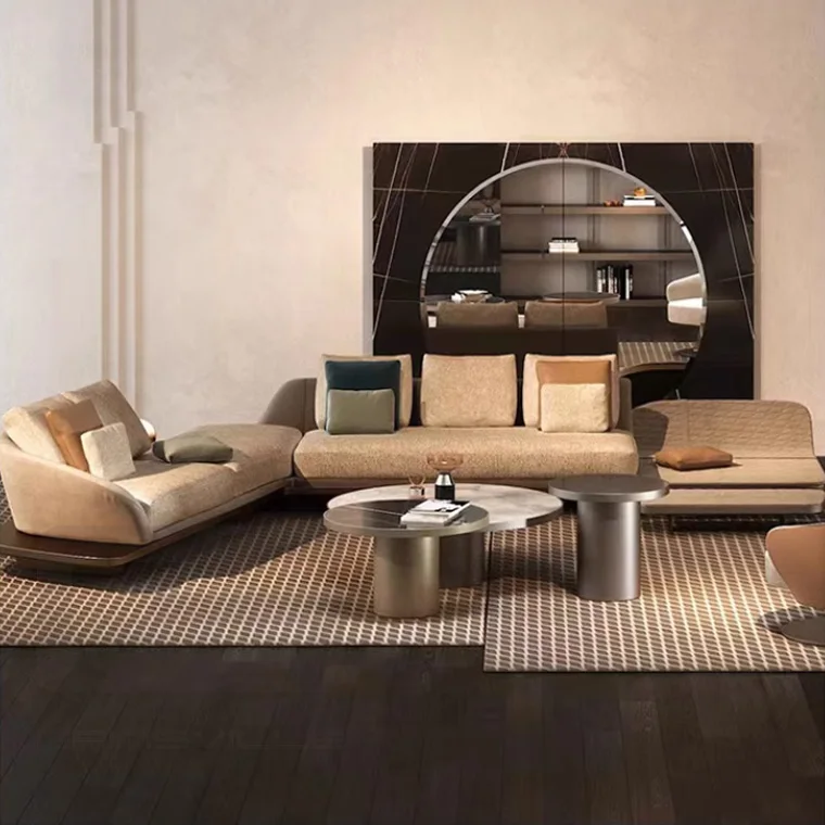 High end italian designer latest design leather fabric sofa luxury living room furniture italian sofa