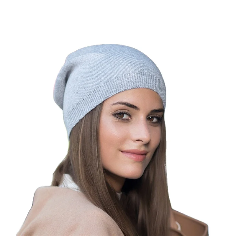 New Arrive Skullies Watch Caps Soft Solid Color Thin Knitted Cotton Beanie Hat For Women