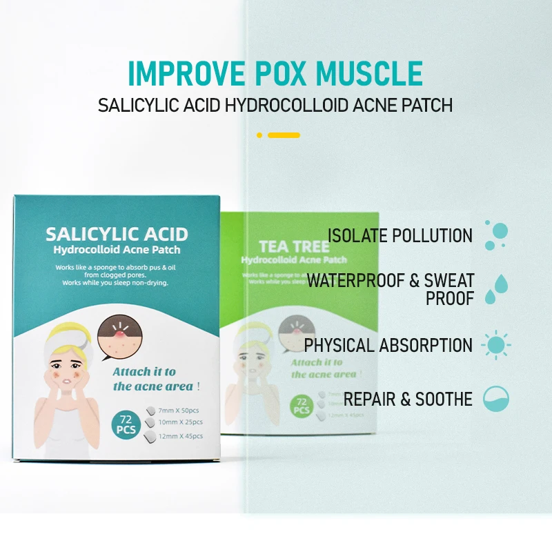 Private Label Acne Pimple Patches Custom Packaging Anti Acne Parches Salicylic Hydrocolloid Acne Patch