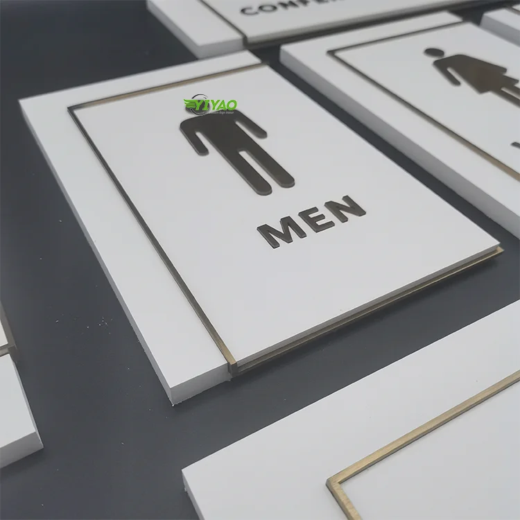 YIYAO High Quality Factory Custom Door Plate Sign Acrylic Logo Bathroom Sign Toilet Signage
