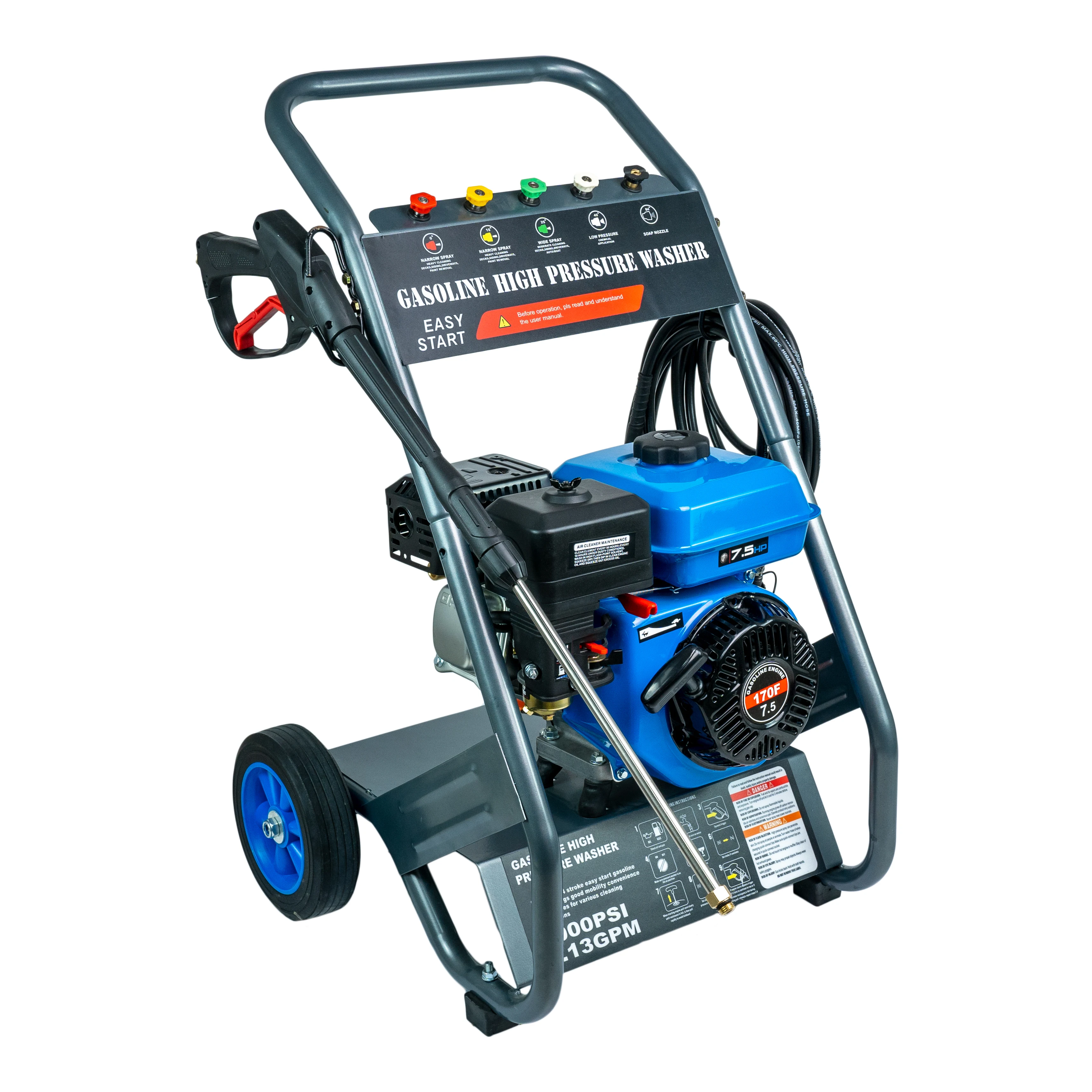 7.5HP 4-тактный OHV с датчиком масла квадратная рама 180 бар 2500psi бензиновый двигатель высокого давления