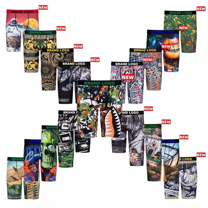 Hot Sale Factory Wholesale Designer Logo Brand Underwear Shorts Plus Size Sport Underpants Printed Graphic Men Boxers