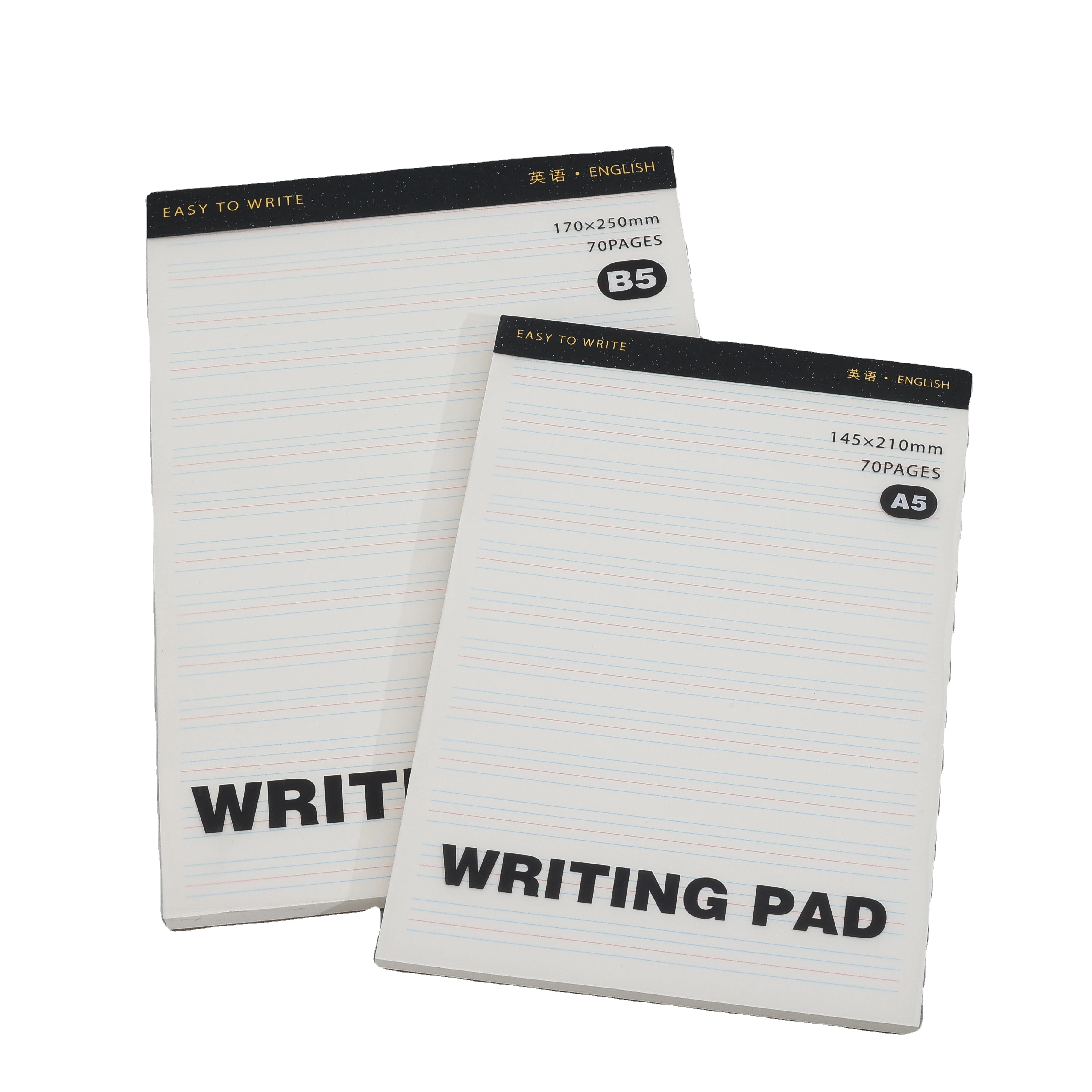2025 English Four-line Form  A5  B5  PVC Low MOQ Customized Notepad Notebook Exercise book  for Student School