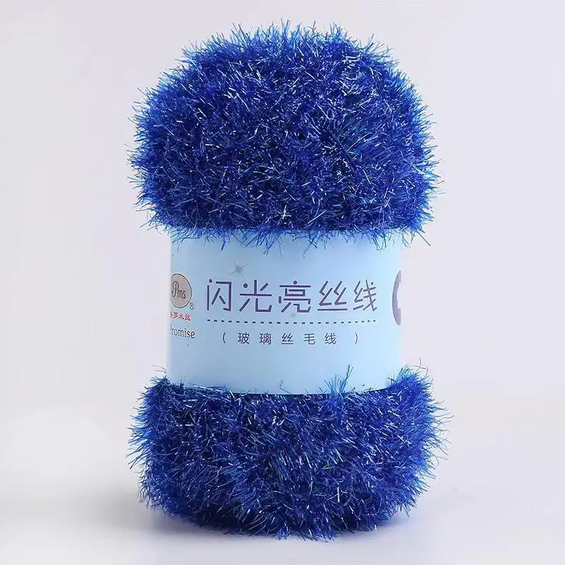 high quality Sparkle colors fancy yarn blended dish wash cloth hand knitting scrubby glass fiber yarn