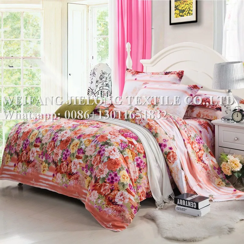 New twill 100% polyester or cotton  paint  printed  microfiber bedding fabric for making bedsheets