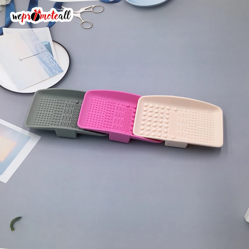 Wepromoteall Customized Brush Cleaning Silicone Makeup Solution Handheld Square