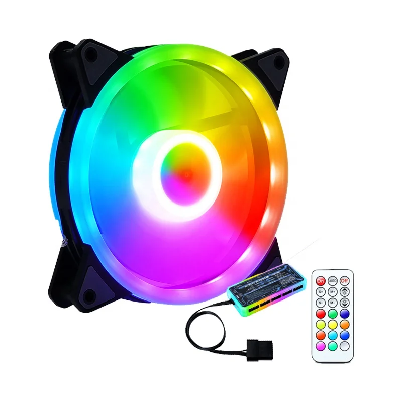  Готов к отправке 12 см управление rgb Изменение цвета Светодиодная симфония охлаждение бесшумный Компьютерный