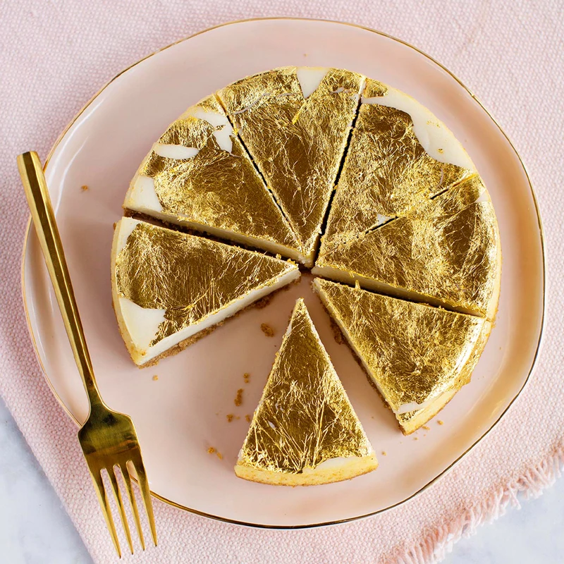 Bano de oro Kinno с покрытыем цвета чистого 24 каратного золота лист для торта бокалы под косметику золочение 2,5x2,5 см съедобный золотой лист