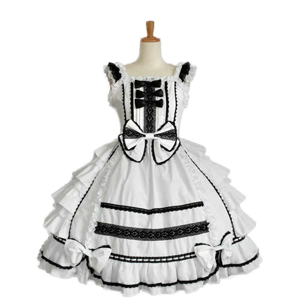 Классическое платье в стиле «Лолита» Для женщин многослойное платье косплей костюм хлопок АО платье для девочки 9 видов цветов