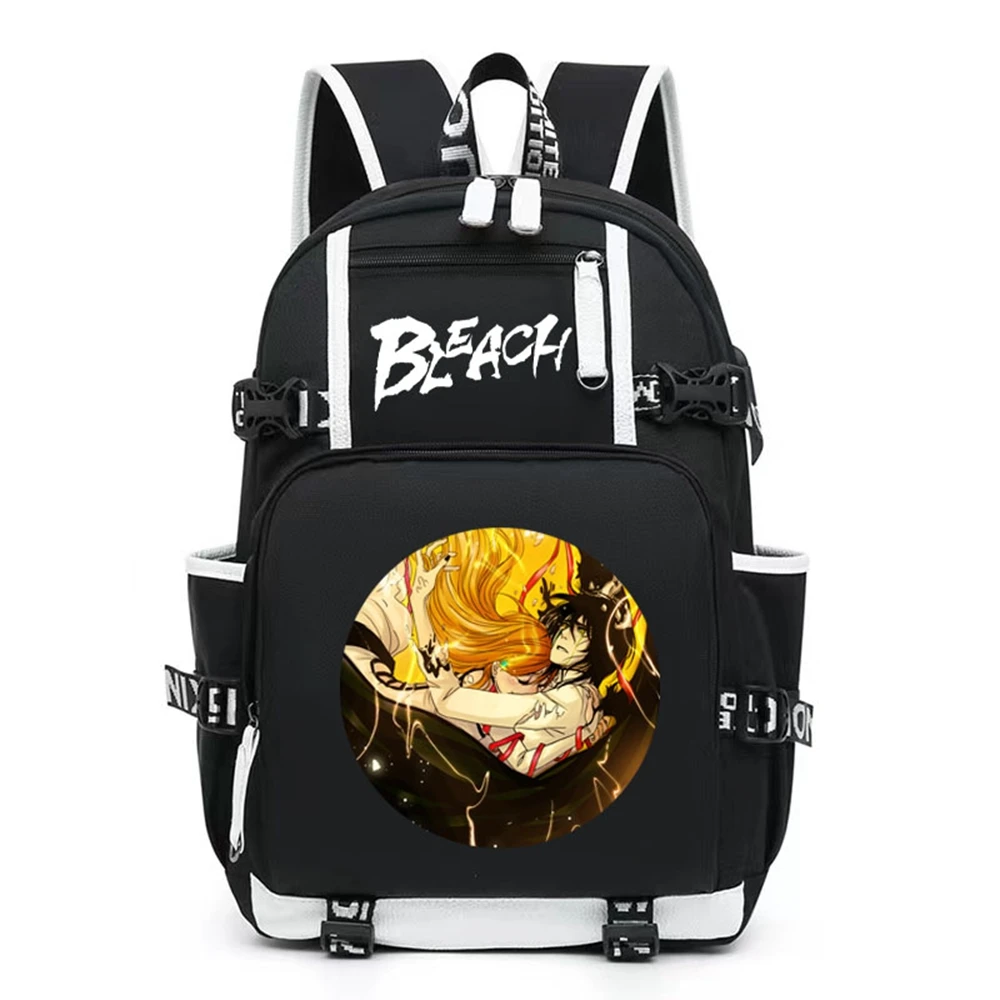 Anime Bleach Backpack Kurosaki Ichigo Rukia Print Travel Rucksack Casual Schoolbag Student Backpacks Girls Boys School Bags