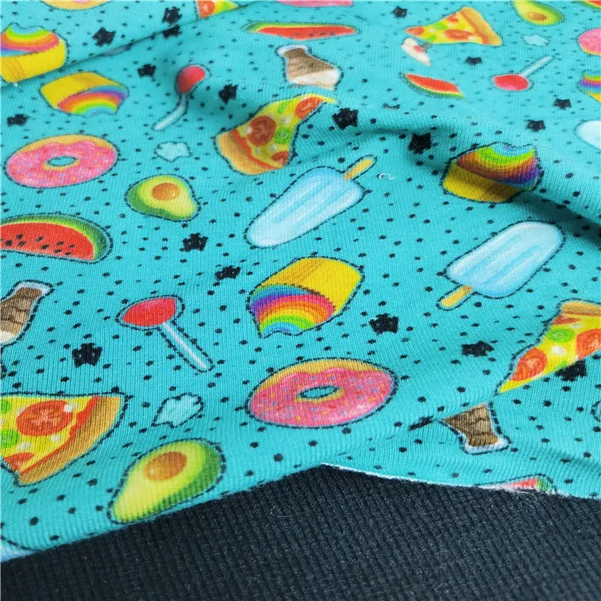 180gsm Cotton Elastane Printed Fabric 95% Cotton Spandex OEM Print Fruit Cotton Fabric Custom Watermelon Summer Printed Fabric