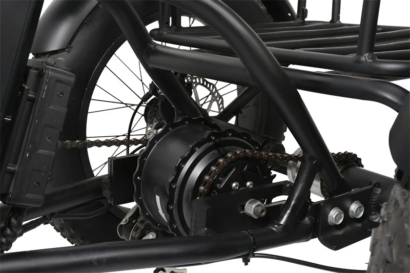 48V 500W Rear Hub Motor Electric Cargo Tricycle LCD Display Integrated Battery Disc Brake 3-Wheel Fat Tire Electric Cargo Bike