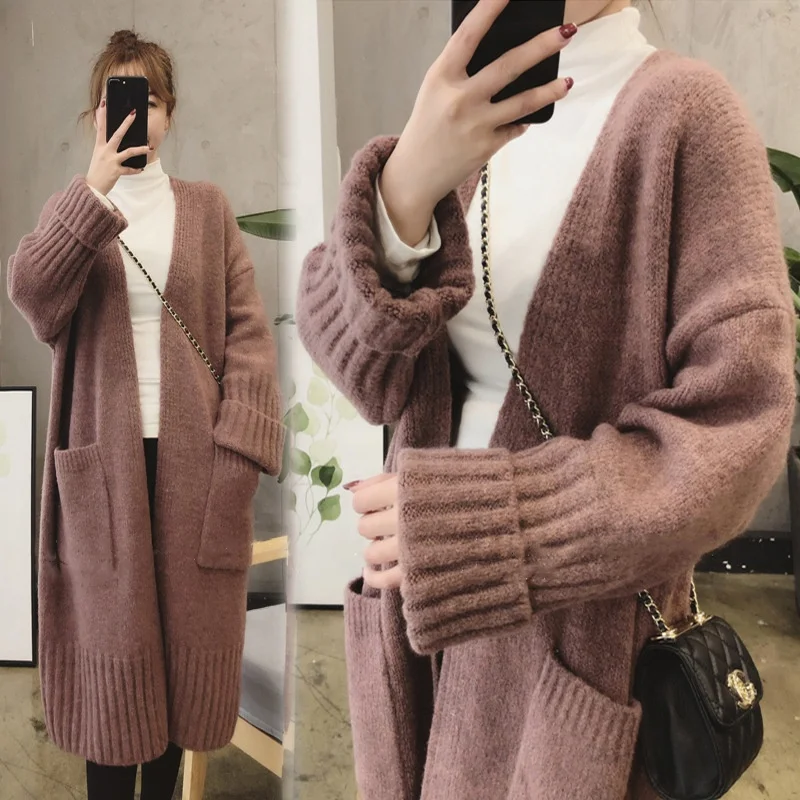 
Latest New arrival loose women plus size open front long sweater coat 