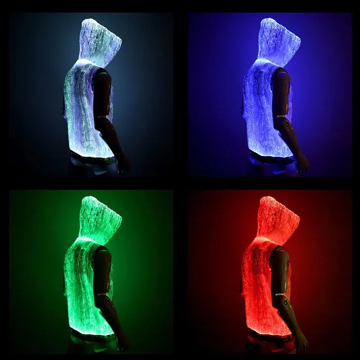 DIY LED Lighting Clothing Fiber Optic Fabric Hoodies for Wedding or Party Ball