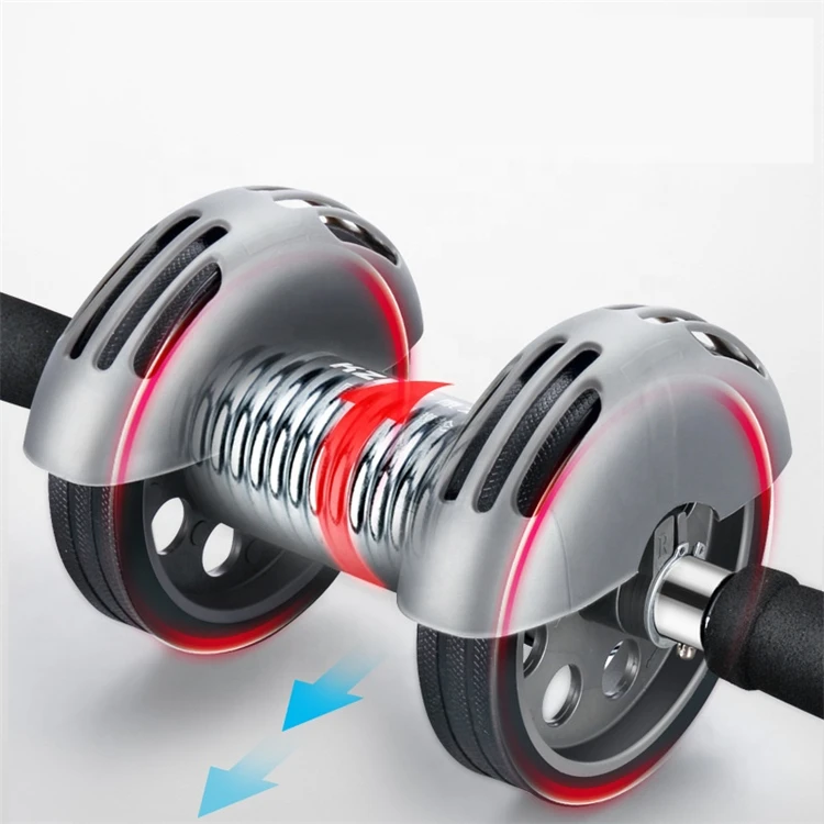 2021 New Silent Fitness Push-Up Wheel Abdominal Muscle Trainer Double Wheel Portable Automatic Rebound Abdominal Wheel