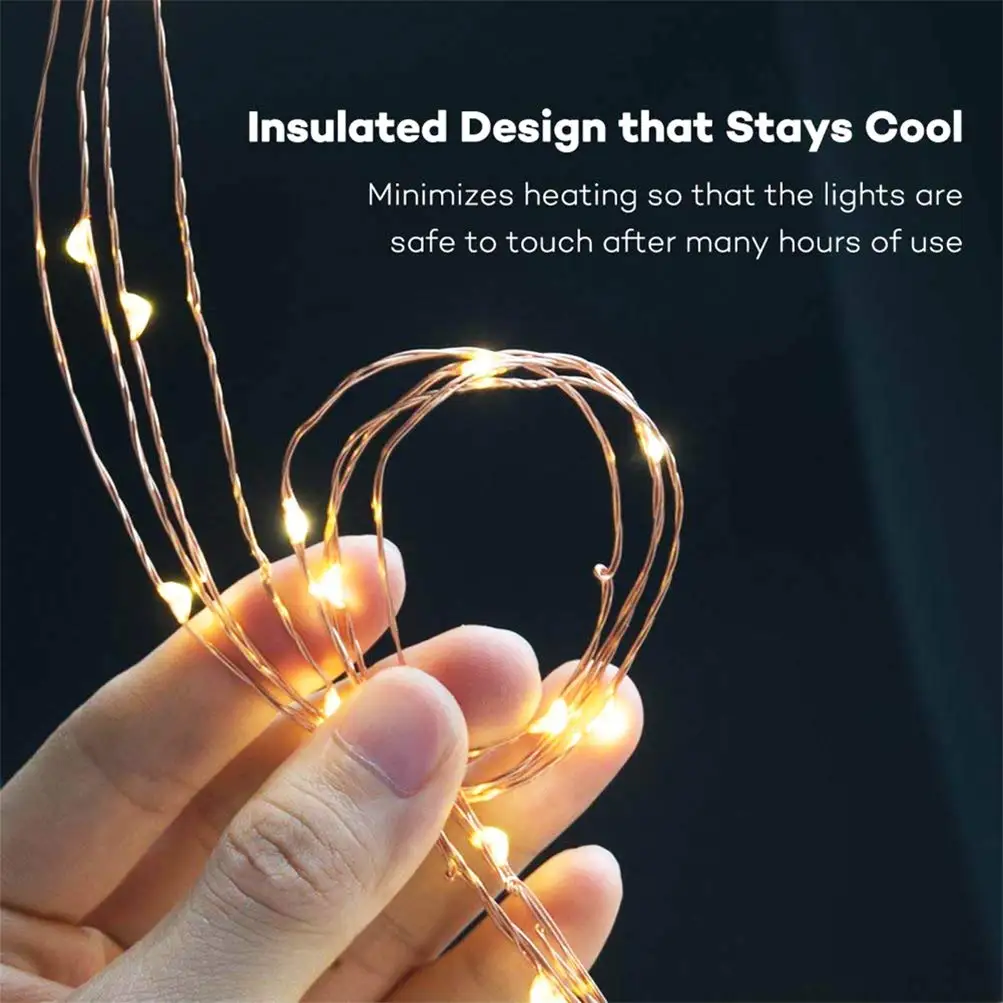 TSINYE LED String Lights Tree Rattan Copper Line Colored String Lights, Outdoor Waterfall Christmas Horsetail Lamp Spray Light