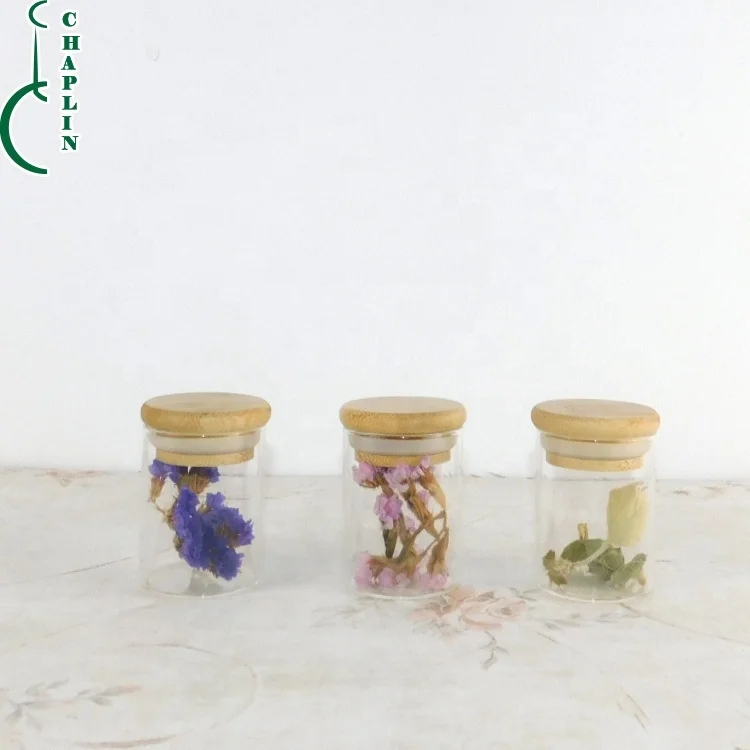 9*22cm Big Discount Glass Jar with Bamboo Lid for Kitchen Spice Food Storage